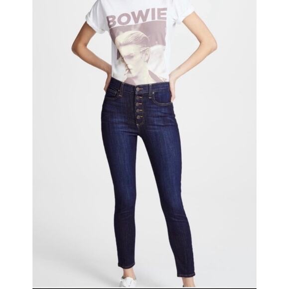 Alice+Olivia AOLA Good High Rise Exposed Button Jeans Enough Said-27 - Picture 1 of 14